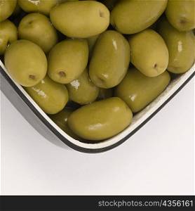 Close-up of olives in a tray