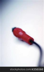 Close-up of one audio cable
