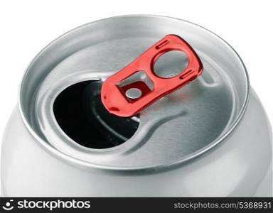 Close-up of open aluminum soda can
