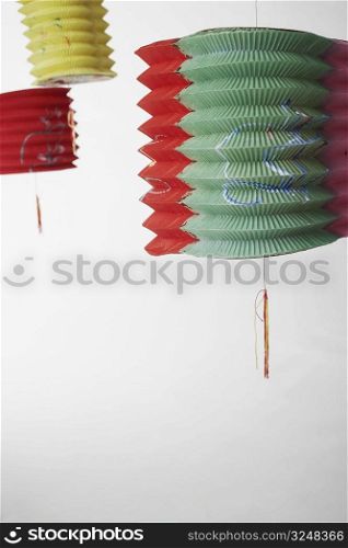 Close-up of paper lanterns