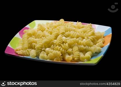 Close-up of pasta in a tray