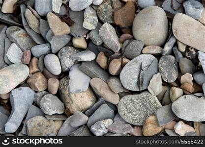Close-up of pebbles, Bonne Bay, Norris Point, Gros Morne National Park, Newfoundland And Labrador, Canada