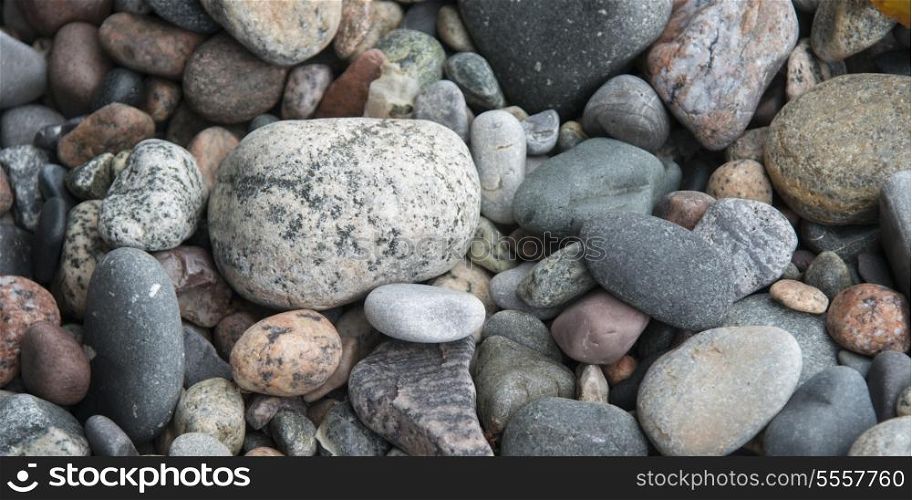 Close-up of pebbles, Portland Creek, Gros Morne National Park, Newfoundland And Labrador, Canada