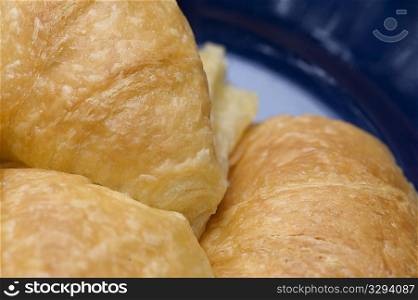 Close up of pile of croissants
