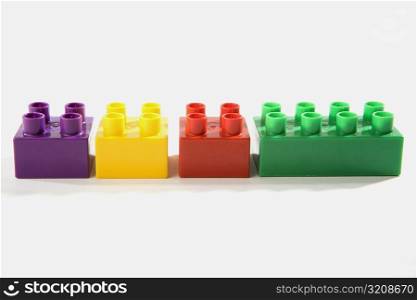 Close-up of plastic block toys