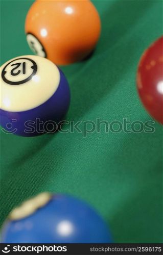 Close-up of pool balls