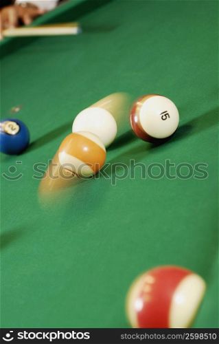 Close-up of pool balls