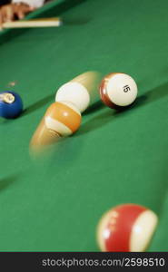 Close-up of pool balls