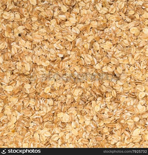 Close up of porridge oats as background or texture. Diet and healthy nutrition. Square format.
