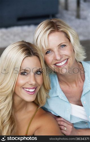 Close-up of portrait of beautiful young woman with her mother