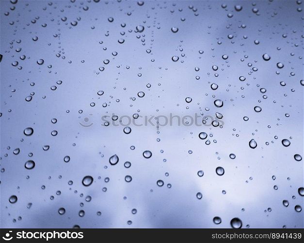 close-up of raindrops on window