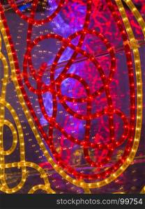 Close up of Red and Yellow Leds Illumination Arrangement