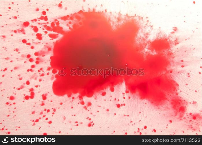 close up of red drops on white background