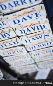 Close-up of registration plates