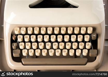 Close up of retro style typewriter in studio
