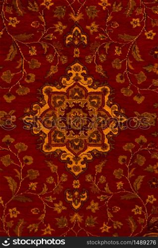 Close up of retro tapestry fabric pattern background