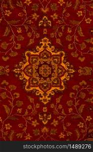 Close up of retro tapestry fabric pattern background