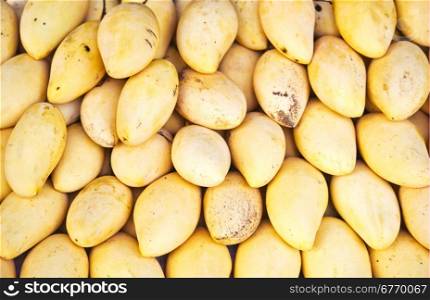 close up of ripe fresh mangoes