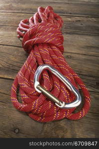 Close-up of rock climbing rope