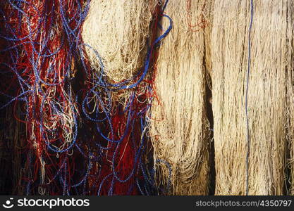 Close-up of ropes and fishing nets, Bali, Indonesia