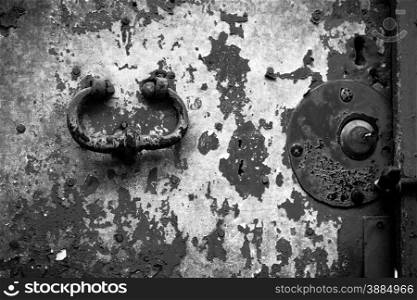 Close up of rustic old door in Sicily, Acireale, Catania