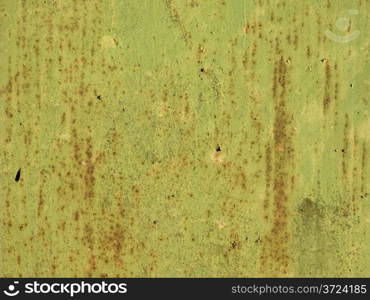 Close up of rusty green colored steel surface