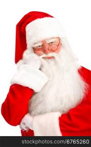 Close-up of Santa on the White Background.