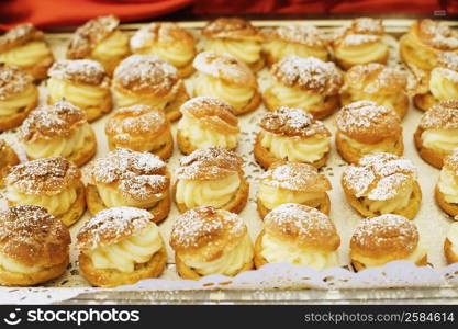 Close-up of scones in a tray