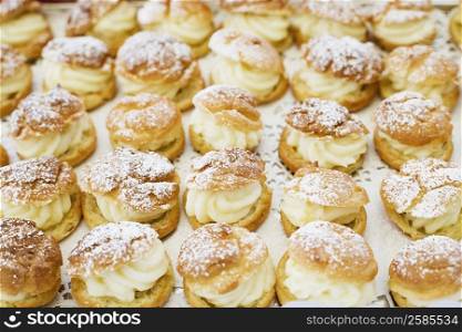 Close-up of scones in a tray