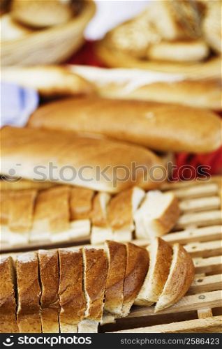 Close-up of slices of bread