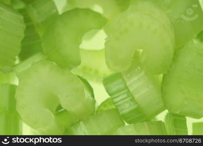 Close-up of slices of celery