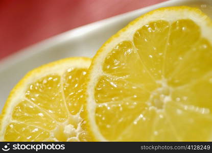 Close-up of slices of lemon