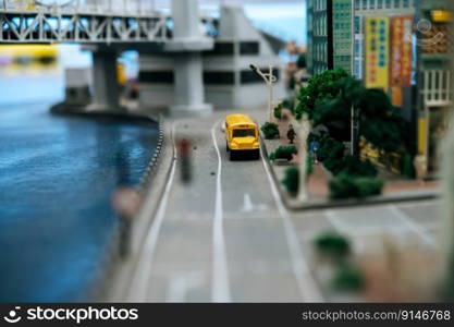 close up of small cars model on the road, traffic conception.