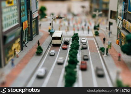 close up of small cars model on the road, traffic conception.