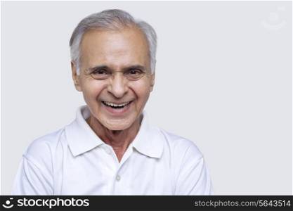 Close-up of smiling senior man