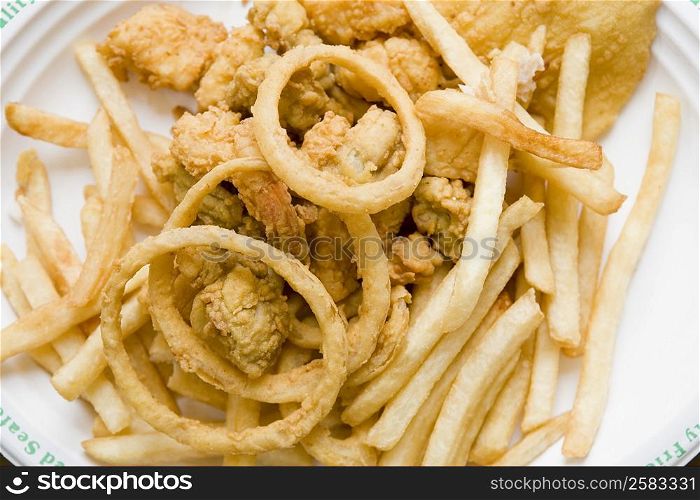 Close-up of snacks in a plate
