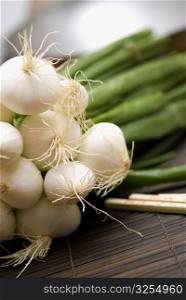 Close-up of spring onions