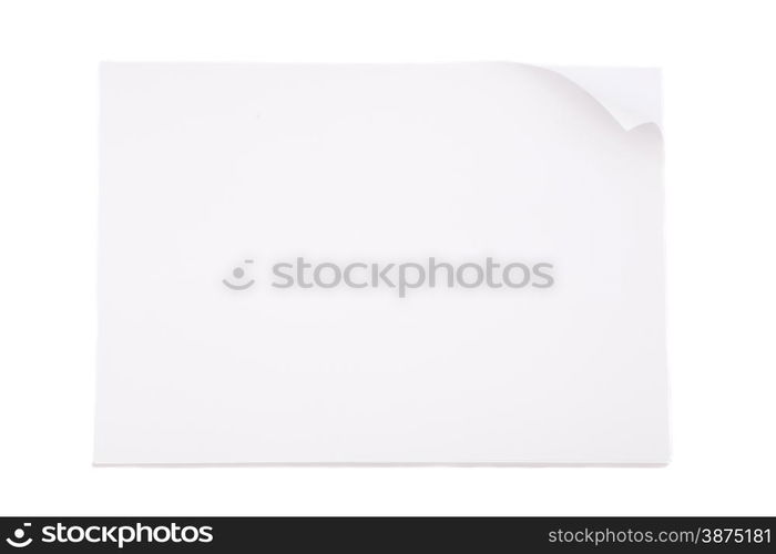 close up of stack of papers on white background