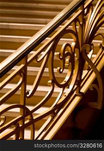 Close-up of staircase in the Grand Palace in Paris France