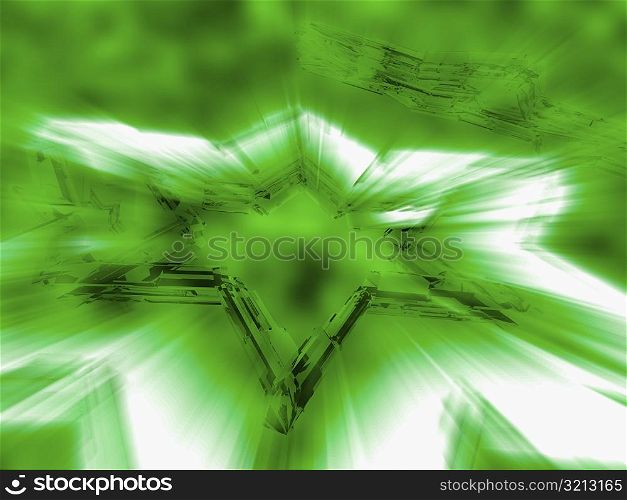 Close-up of star shape pattern on a green background