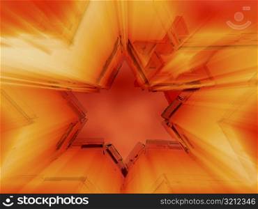 Close-up of star shape pattern on an orange background