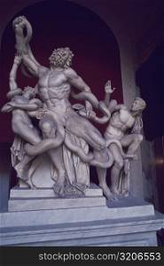 Close-up of statues in a museum, Statue of lagoon and his sons, Vatican Museums, Vatican City