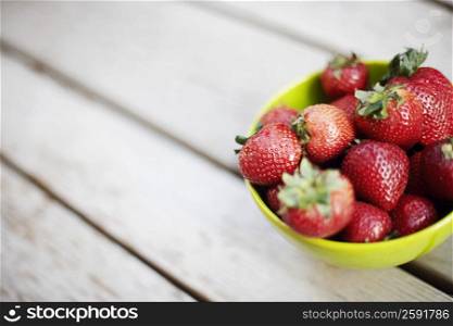 Close-up of strawberries in a bowl