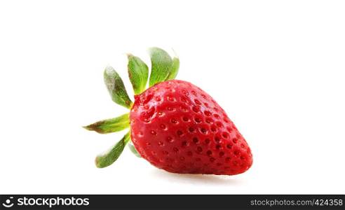 Close-Up Of Strawberry Over White Background