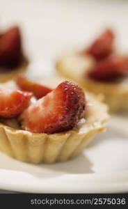 Close-up of strawberry tarts