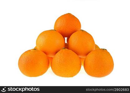 close up of tangerines on white background