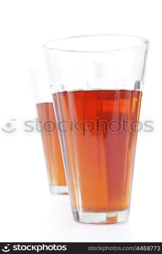 Close-up of tea in glasses