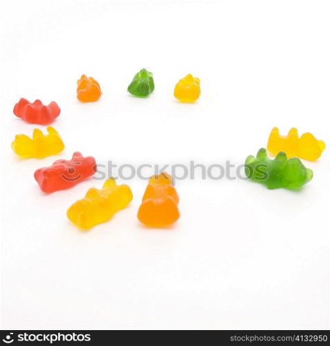 Close-up of teddy bear shaped jelly