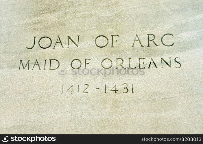 Close-up of text on marble, New Orleans, Louisiana, USA
