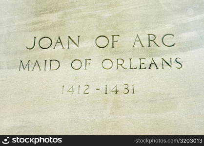 Close-up of text on marble, New Orleans, Louisiana, USA